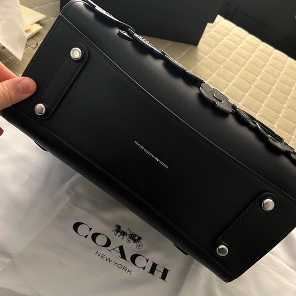 Coach Rogue 30 w Tea Rose Matte Black NWT - Picture 6 of 9